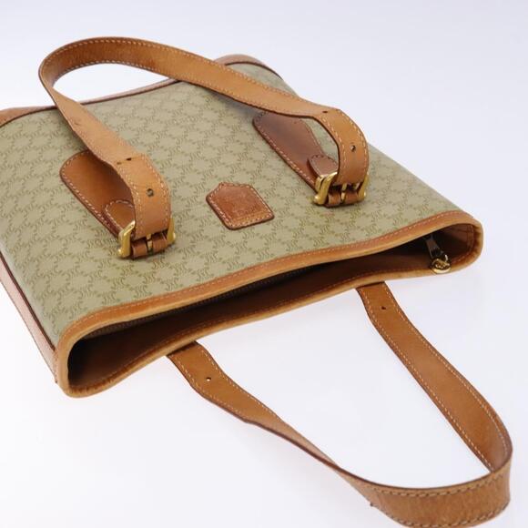 CELINE Macadam Canvas Tote Bag Beige Gold - Picture 6 of 13